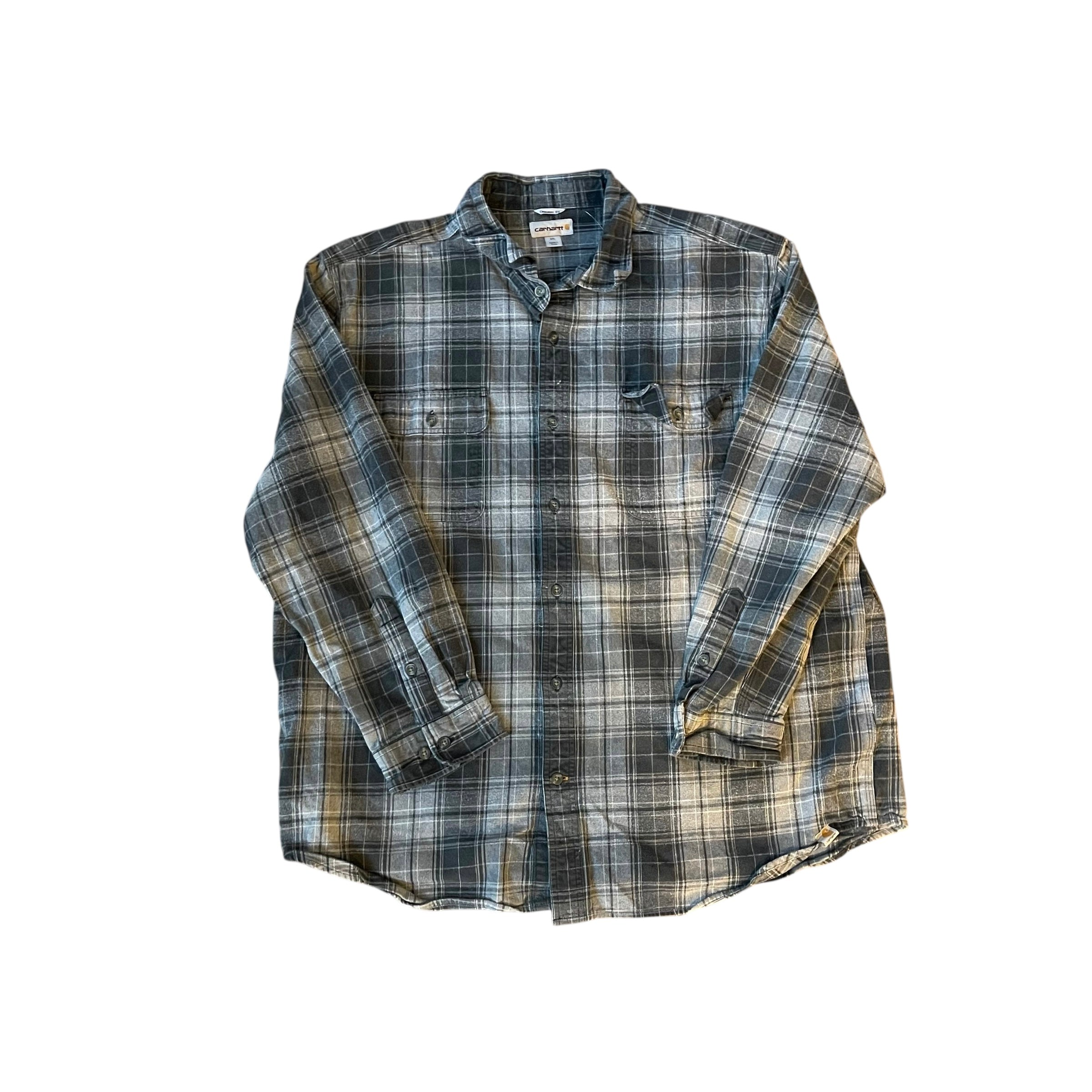 Chemise en flanelle épaisse bleu vintage
